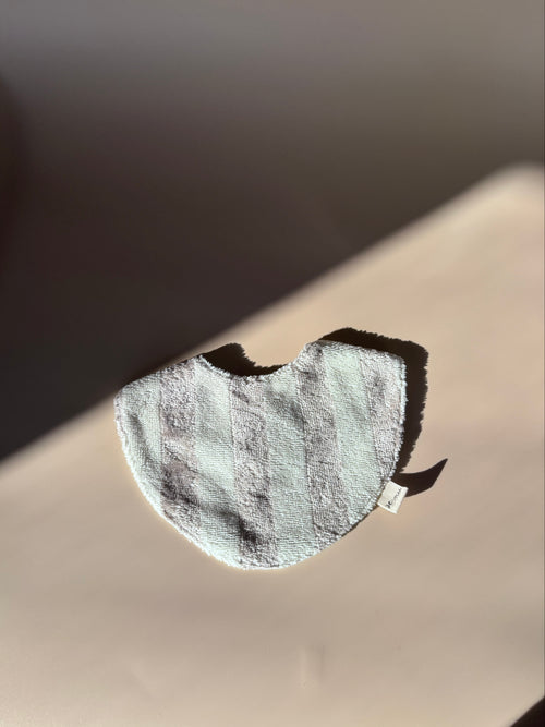 Babero rayas turquesa y beige